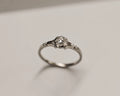 vintage style diamond ring platinum fleur de lys design
