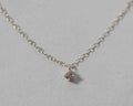 champagne diamond necklace 3mm 9ct gold pendant fine chain handmade London