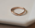 2mm barleycorn engraved wishbone ring in 18ct rose gold