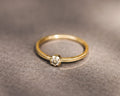 18ct yellow gold rose-cut diamond ring with fine milled edge band