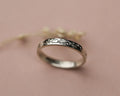 3mm snowdrop engraved flat court wedding ring in platinum