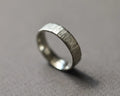 5mm horn texture flat court wedding ring in 9ct white gold