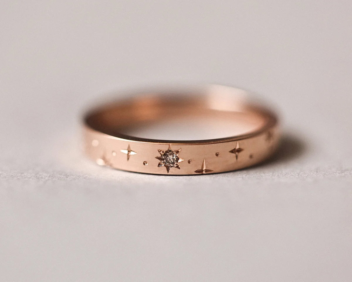 3mm star set diamond eternity ring in 18ct rose gold
