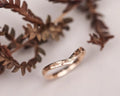 2mm wishbone wedding ring pressed flower engraving 18ct rose gold