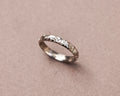 3mm floral engraved wedding ring in 18ct white gold