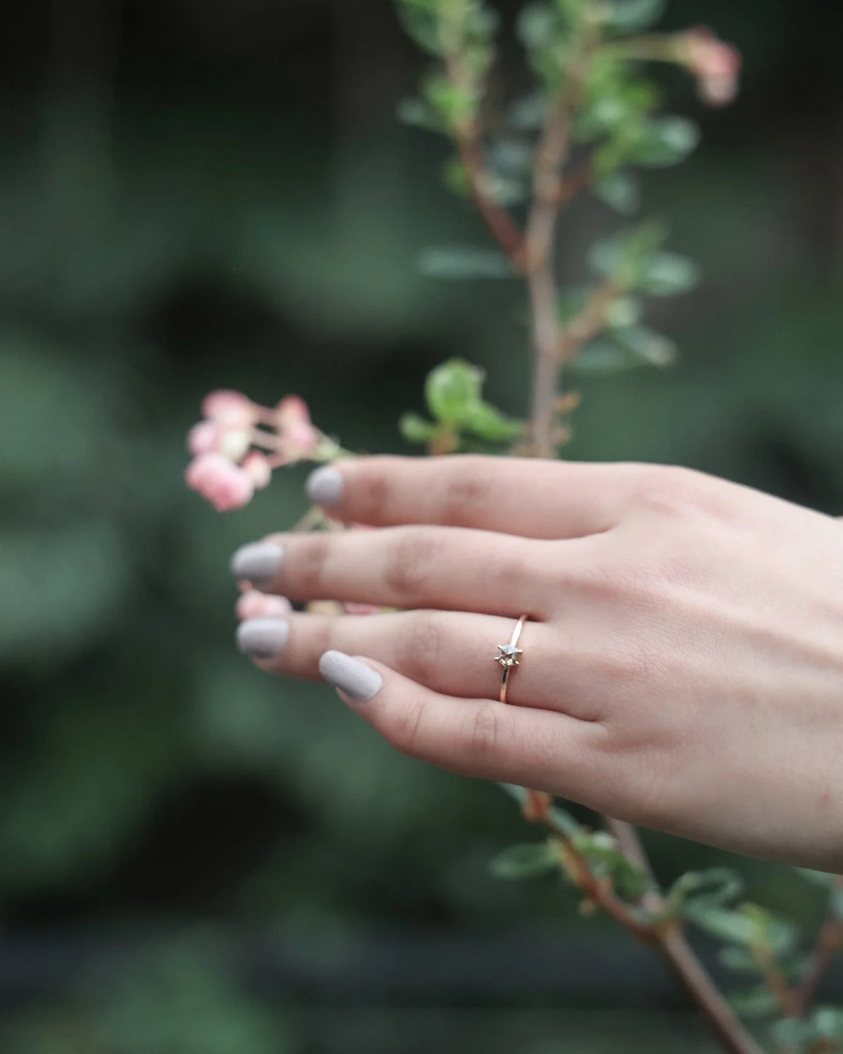 One-of-a-Kind Hexagonal Diamond Ring in 18ct Rose Gold