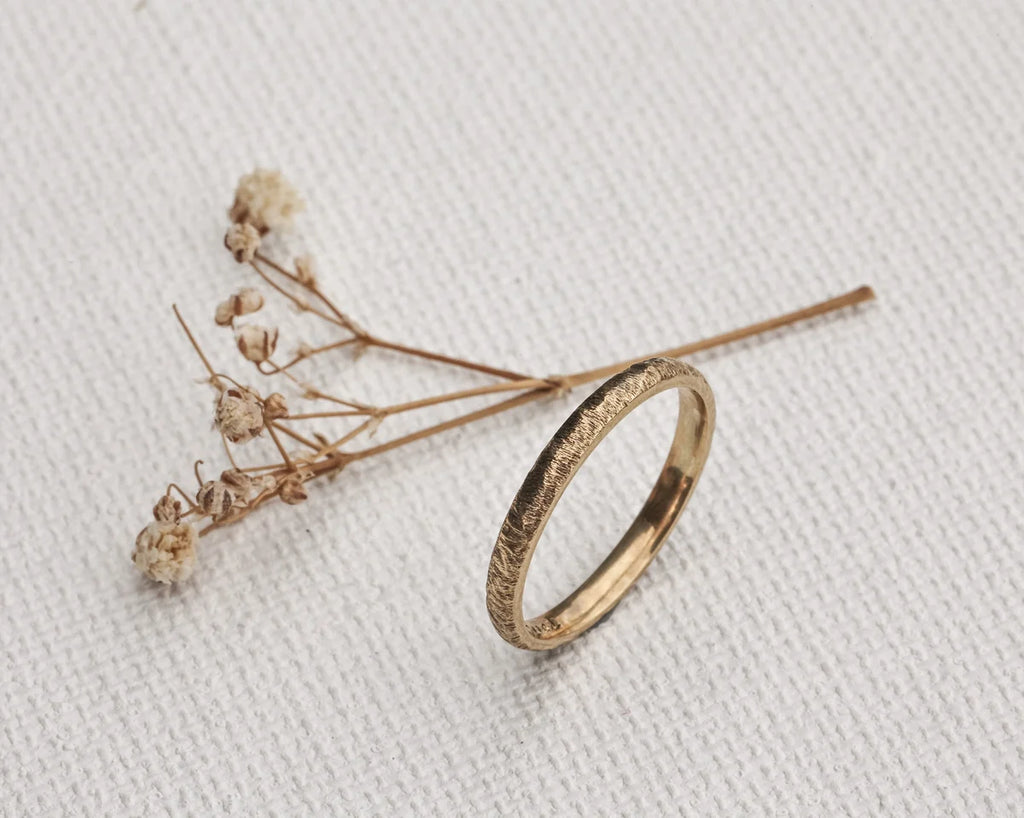 raw textured gold ring natural inspired jewellery
