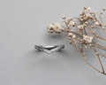 laurel leaf engraved wishbone wedding ring platinum 2mm milled edge handmade London